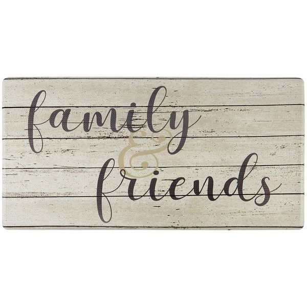 J&V TEXTILES Anti Fatigue Kitchen Mat for Floor, Embossed Themed Cushioned Kitchen Runner Rug Mat, Non Slip, Easy Wipe Clean, 1/2 Inch Thick, 20" x 39" (Family & Friends)