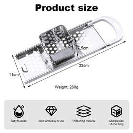 GmeDhc Spätzle Slicer with Slotted Spoon - Stainless Steel Spaetzle Grater, Spaetzle Press, Spaetzle Scraper, Spaetzle Grater for Spaetzle, Cheese Spaetzle and Knöpfle (Pots with Diameter up to 24 cm)