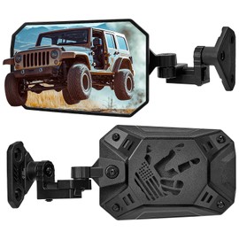 JOYTUTUS Mirrors Doors Off Doors On Compatible with Wrangler TJ JK JKU, All Year Used Side Mirrors for Wrangler 1997-2018, Wider View No Vibrate & Wobble, Black