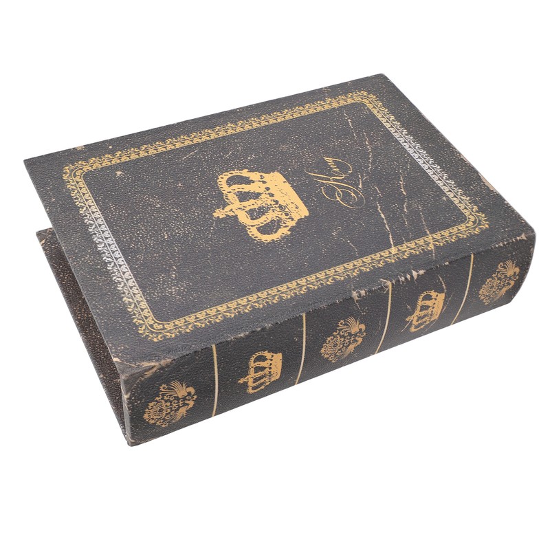 Book Shape Storage Box Large Capacity Wooden European Style Decorative