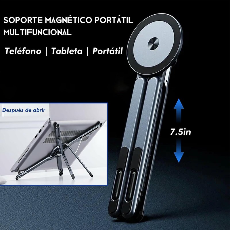 Soporte para Laptop 4 en 1 de Aluminio Ajustable y
