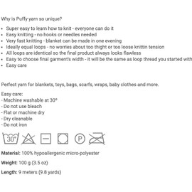 Alize Puffy Babydecke, Garn, 3 Knäuel, 300 g, 100 % Micropolyester, weiches Garn, Handstrickgarn, sehr grob, gewebt, gewebt, gewebtes Garn (485)