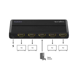 LogiLink HD0037 HDMI Splitter 1x4 Port 4K/60Hz Downscaler