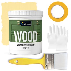 DWIL Matte Finish Furniture Paint - 5 Oz Wood Paint for Cabinets, Doors, Tables, and Dressers Refinishing - Water-Based, Non-Toxic & Odorless, Easy to Apply(Lemon Ice Cream Yellow)-Trial Pack