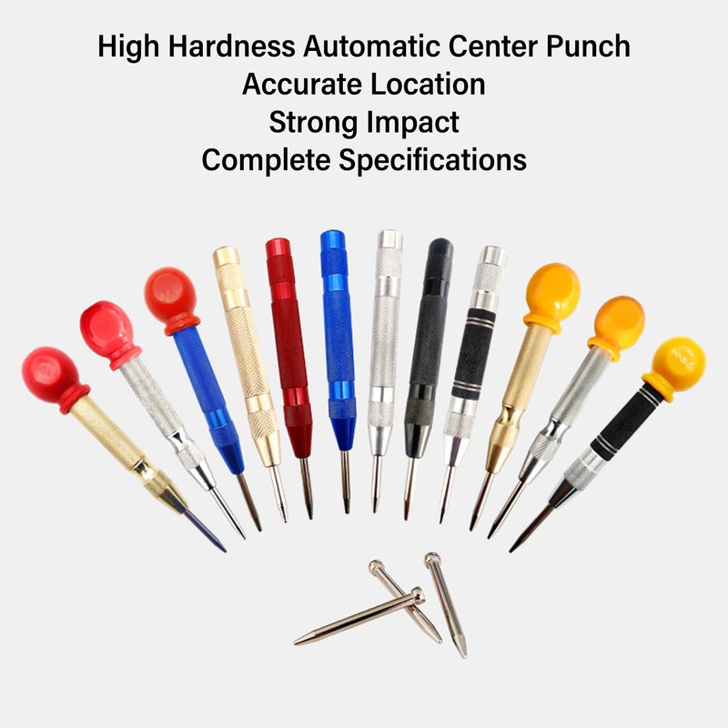 Center Hole Punch Set Carbon Steel Multifunctional Automatic Center Punch