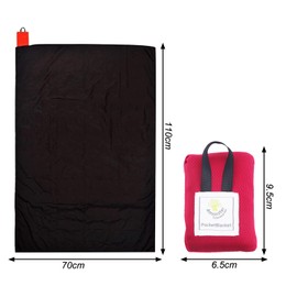HTTDSLF Mini Pocket Picnic Blanket Sandproof Beach Mat, Lightweight Waterproof Sand Free Foldable Thin Ground Sheet for Outdoors Camping Hiking Travel, 70 x 110cm Red (1-2 People)