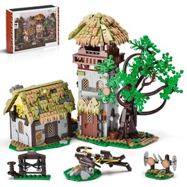 BNG Medieval Town Castle Building Set for Aduts,Knights Training Ground House Building Blocks Toy,Medieval Build and Display Model for Home Decor,Idea Gifts for Teen Kids Boys 8+(1109PCS)