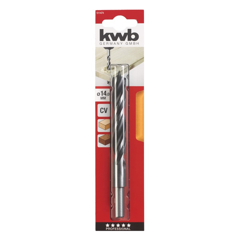 kwb Wood Twist Drill Ø 14 mm in Industrial Quality