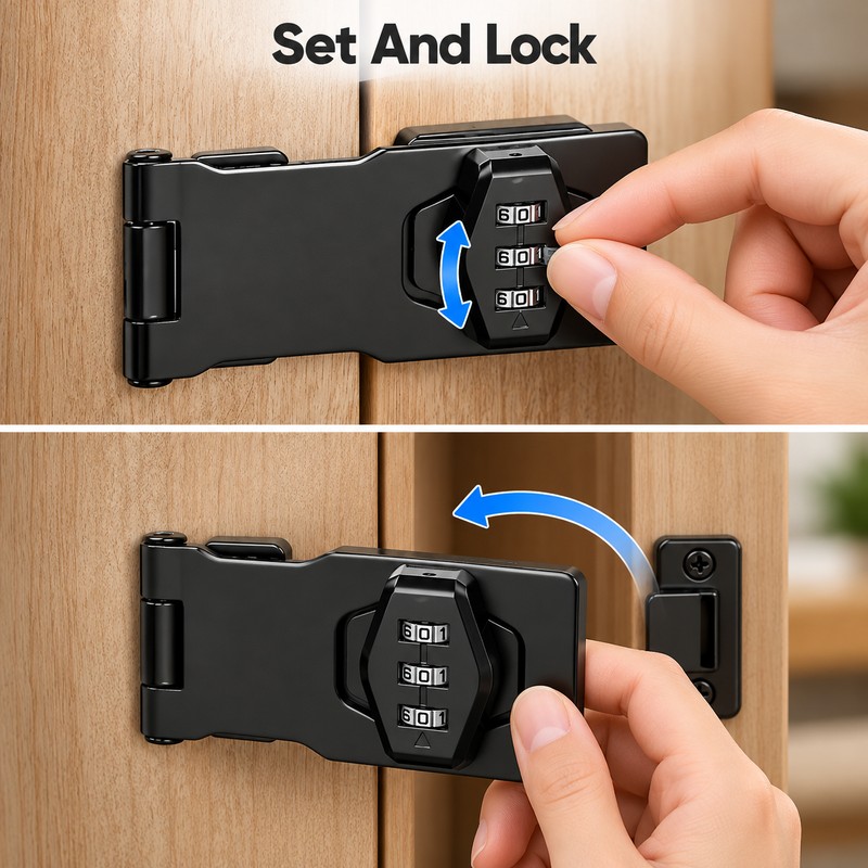 3-Digit Combination Cabinet & Drawer Lock – Keyless Password Security