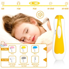 Baby Healthcare and Grooming Kit, 21pcs Baby Electric Nail Trimmer Set Newborn Nursery Health Care Set for Newborn Infant Toddlers Baby Boys Girls Kids Haircut Tools (21 Kits Yellow)