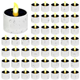 LECEHIVO 30 Pcs Solar Power Tea Lights Reusable Flameless Candle 2.3 x 2 inch Waterproof LED Tea Light Candles for Garden Lantern Camping Party Outdoor Home Decor