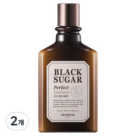 Skinfood Black Sugar Perfect Emulsion 2X for Men, 180ml, 2 pieces / 스킨푸드 블랙슈가 퍼펙트 에멀전 2X 포맨, 180ml, 2개
