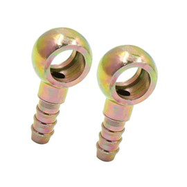 ACROPIX Universal 5/16" 8mm ID Hose Barb 14mm Banjo Fitting Fuel Line Adapter Connector Bronze Tone - Pack of 2