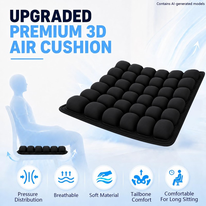 Soudur Airplane Seat Cushion,Inflatable Seat Cushion with Built in Press