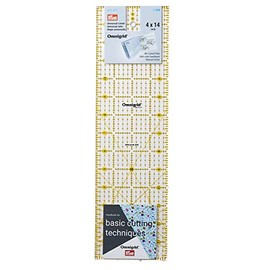 Prym Ruler, Transparent, Black, Yellow, 4 x 14 Inch