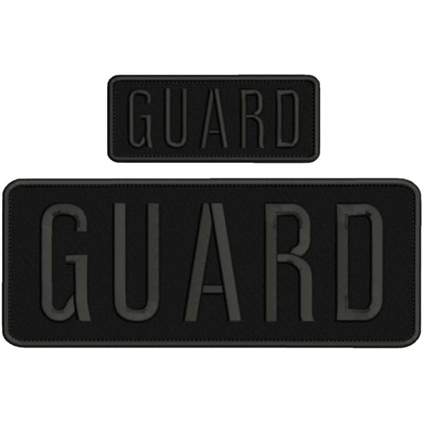 GUARD embroidery patches 4x10 and 2x5 hook on back all