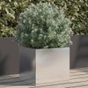 vidaXL Stainless Steel Planter 12.6"x11.8"x11.4" - Durable, Silver Rectangular Plant