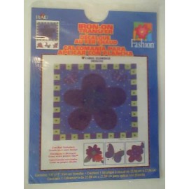 Plaid NIP 9" x 11" Iron-On Transfer "Glitter Big Flower"