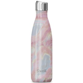 S'well Stainless Steel Water Bottle with Sports, 17oz, Geode Rose, Triple Layered Vacuum Insulated Containers Keeps Drinks Cold for 36 Hours and Hot for 10, BPA Free, Perfect for On the Go