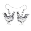 DOWAY Enamel Floral Chicken Hen Earrings Dangle Drop Charm Farm