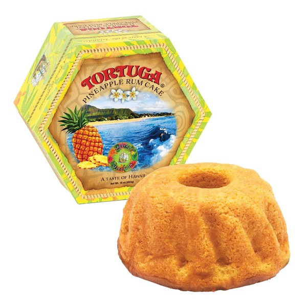 TORTUGA Hawaiian Pineapple Rum Cake - 4 oz Rum Cake - The Perfect Premium Gourmet Gift for Gift Baskets, and Birthday Gifts - Great Cakes for Delivery