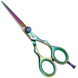 ANDUSTRIAL - Professional Hair Cutting Scissors/Shears For Men/Women/Home/Salon - Premium High Carbon Steel Quality - Smooth And Sharp - 5.5 Inch, Multi Colored