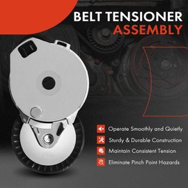 A-Premium Belt Tensioner Assembly with Pulley Compatible with Dodge Neon 2003-2005 &Chrysler PT Cruiser 2001-2010 2.4L, Replace# 04668509AB, 04668509AC