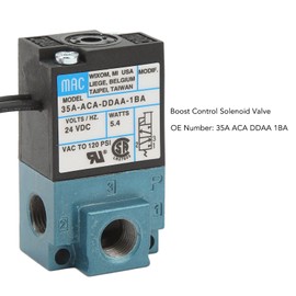 3 Port Boost Control Solenoid Valve, DC24V 5.4W Electronic Boost Control with Brass Fittings 35A ACA DDAA 1BA Electronic Turbo Boost Control Solenoid Valve for Boost Controller