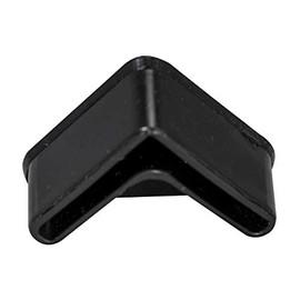 Prescott Plastics Made in USA 1 Inch Angle Iron Plastic End Caps L Shaped Chair Glides for Furniture Legs Floor Protection (4 Pack) - Plastic Angle Iron Chair Leg Floor Protectors