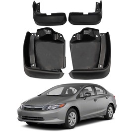 JLBMMLY Mud Flaps Compatible with 2012-2015 Honda Civic Accessories Splash Guards All Weather Fender Guard Mudguards Sediment Protection No Need to Drill Holes