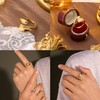 4 Pcs Gold Chunky Rings, Stackable Open Rings, Minimalist Thumb
