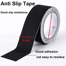 WELSTIK Grip Tape - Heavy Duty Non Skid Tape High Traction 80 Grit Non Slip for Waterproof Stairs Non Skid Treads, Indoor, Outdoor (Black, 2" X 33')