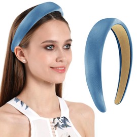 TJYAEKLTD Women's Velvet Headband Braided Headband Wide Headband for Women and Girls (Blue)