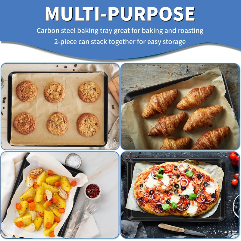 Herogo Baking Tray Set of 2, Non Stick Baking Sheet