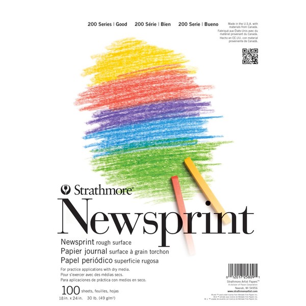 Strathmore (25-818 200 Series Newsprint Pad, 18"x24", 100 Sheets