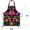 Smooffly Colorful Mexican Floral Apron,Adjustable Neck Bib Apron for Men