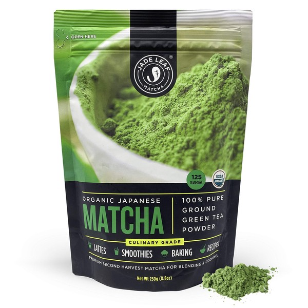 Jade Leaf Organic Matcha Green Tea Powder - Authentic Japanese Origin (250g)