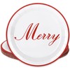 Whaline Merry Christmas Paper Plate Red White Disposable Party Plate