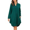 Vlazom Women's Nightdress, Ladies Long Sleeve Nighties Button Down Soft