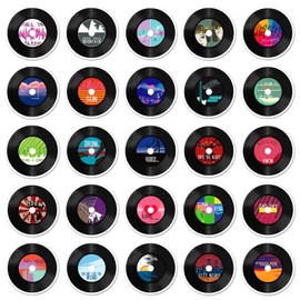 Vintage Records Stickers for Laptop (50 PCS),Gift for Children Teens Adults Girl Boys,Waterproof Stickers for Water Bottle,Music Vinyl Stickers for Scrapbook,Skateboard,Bike,Phone,Dairy