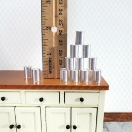 Town Square Miniatures Miniature Metal Cans Medium x12 Grocery Store #21 Blanks 1:12 Scale Dollhouse