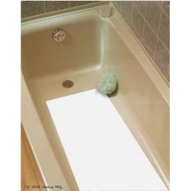 Safe Way Traction 16" X 34" White Adhesive Vinyl Anti Slip Non Skid Safety Bath Mat