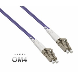 DINIC OM4 Fibre Optic Cable LC/LC Fibre Optic Cable Multimode (10 m, Purple)