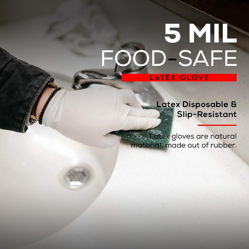 First Glove Core Latex 5 Mil Small 100ct. Disposable Gloves