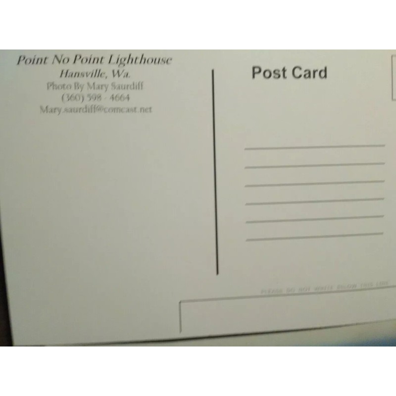 the pacific northwest BEAUTIFUL PHOTO POST CARD POINT NO POINT