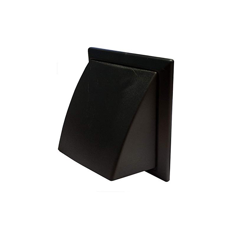 Cowled Grille 100mm / 4" Black External Exterior Ducting Air