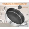 Inqibee 5 QT Hybrid Tri-Ply Stainless Steel Ceramic Coating Non