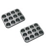 CRAVIING Pack of 2 Muffin Tray 12 Cup Muffin Pan,