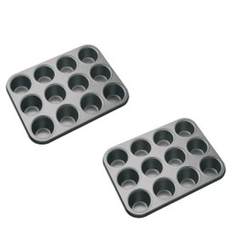 CRAVIING Pack of 2 Muffin Tray 12 Cup Muffin Pan, Non-Stick Muffin Cupcake Tin, Baking Mould for Muffins or Cupcakes, Bakeware