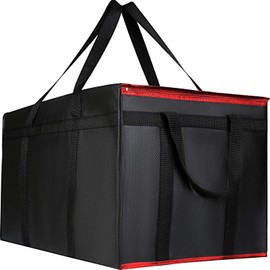 2 Pack XXXL Insulated Food Delivery Bag Black Red Cooler Bags Keep Food Warm Catering Therma for doordash Catering Cooler Bags Keep Food Warm Catering Therma Catering Shopper hot XXXL
